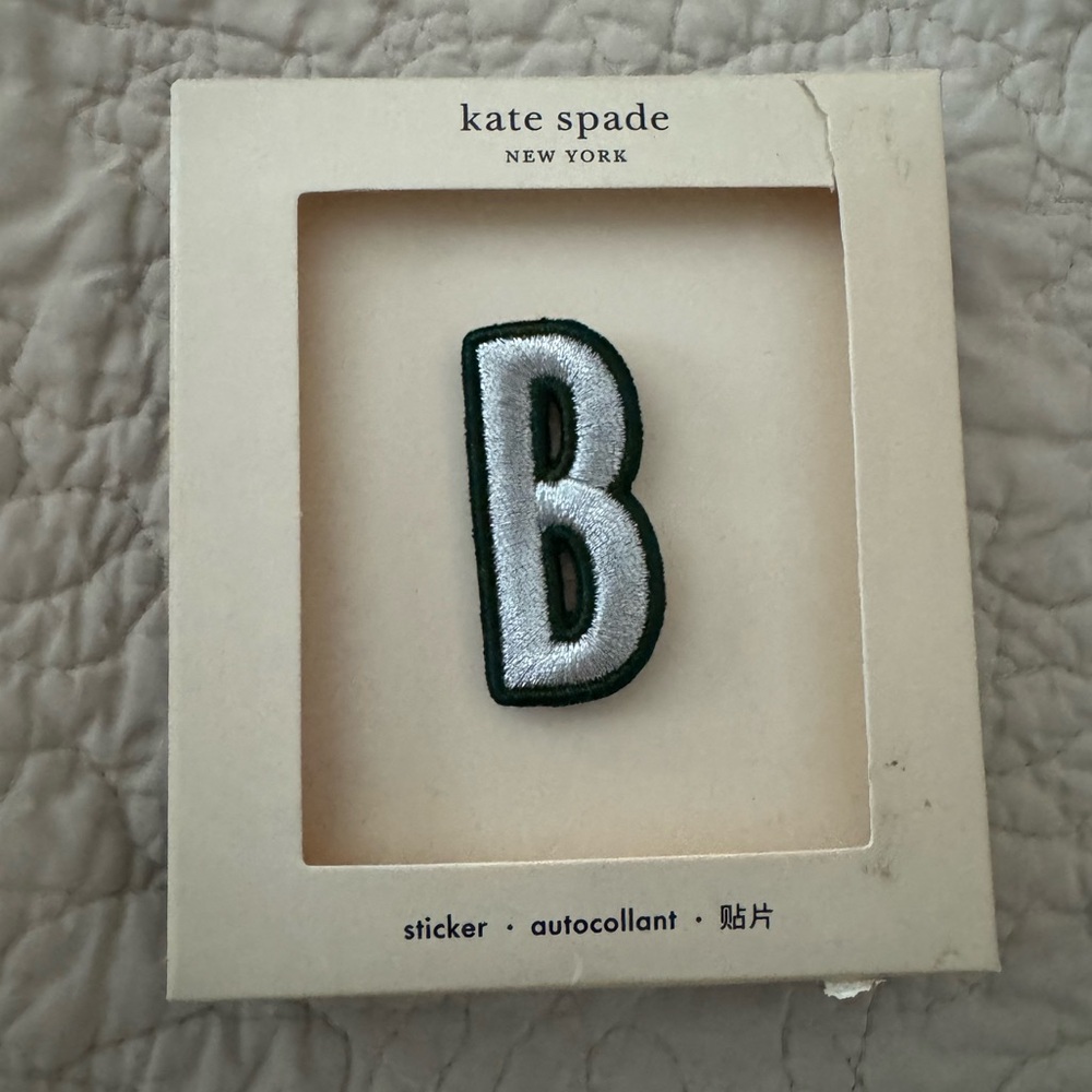 B embroidered sticker Kate Spade